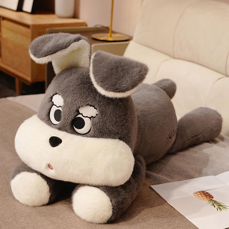 

Cute lying down raccoon doll plush toy puppy dog schnauzer doll girl company soothing doll 40cm（0.3kg）
