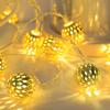 LED Solarna Pusta Marokańska Kula Sznur Światełek Świąteczna Dekoracja Zewnętrzna na Dziedziniec Lampion 1,5m 10led/3m 20eld/6m 40led