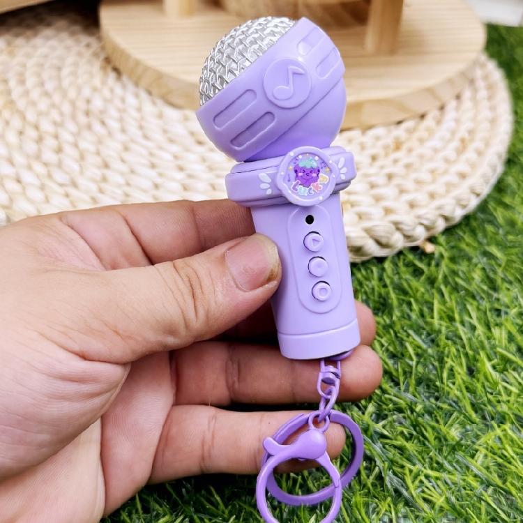 Kids Microphone Keychain Shape Recorder Pendant Reusable Recording Function Compactly Keyring Design Safe ABS Gift Item