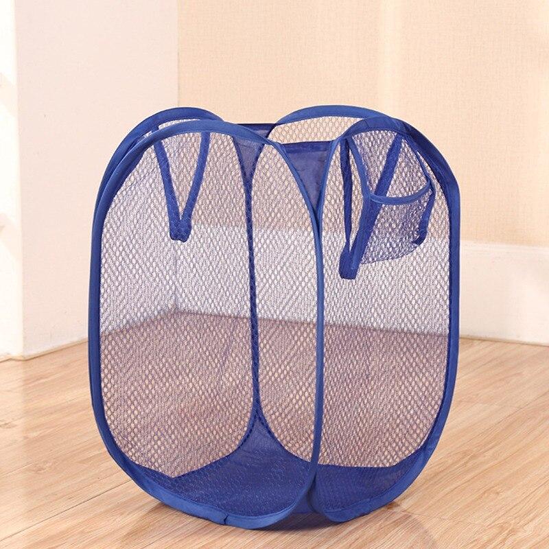 Folding Laundry Basket Mesh Laundry Dirty Sorting Basket Kids Toys Sundrie Home Storage Box Organizer