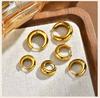 Minimalist Gold Color Hoop Earrings Stainless Steel Chunky Earrings for Women Girls Hypoallergenic Jewelry Aretes Mujer Trend