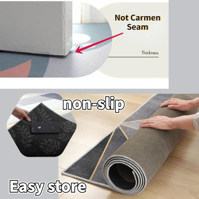 European Style Large Size Household Carpets for Living Room Decorative Rug Carpets for Bed Room Washable Non-slip Floor Mat Blue