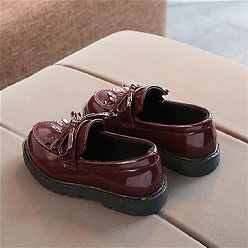 Children Tassel Princess Shoes School Party Wedding Dress Mary Jane PU Leather Shoes Girls Breathable Anti-skid Slip on Shoes