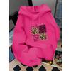Women's Autumn and Winter Loose Casual Comfortable Letter Printed Thick Long-Sleeved Round Neck Hoodie Pullover
