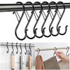 Set of 10 Black S-Hooks (9cm X 10 Pieces) - VIPITH, Universal S-Hooks for Kitchen, Bathroom, and Bath