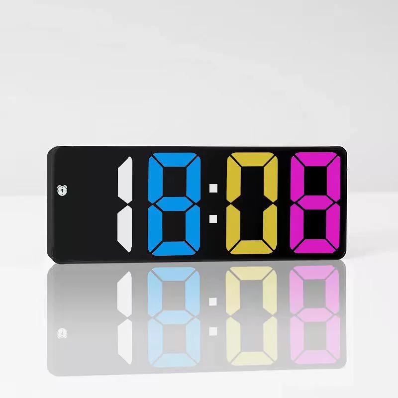 Factory Direct Dual-purpose Led Display Alarm Clock Large Font Multifunctional Digital & Analog Battery Plug-in Plastic Material