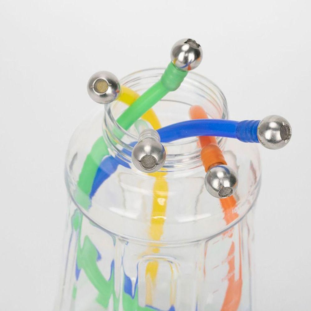 1/2/3/5Pcs Stainless Steel Foam Pot Filter Sprayer Reusable Cleaning Weighted Straw Filter Ball Hose Attachment