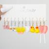 Sweet Pink Cartoon Duck Earrings Set Cute Romantic Animal Butterfly Heart Dangle Earrings for Women Girls Trendy Jewelry Gift