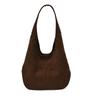 Suede Bag Women's Large Capacity Autumn and Winter Retro Shoulder Underarm Bag Commuter Tote Bag