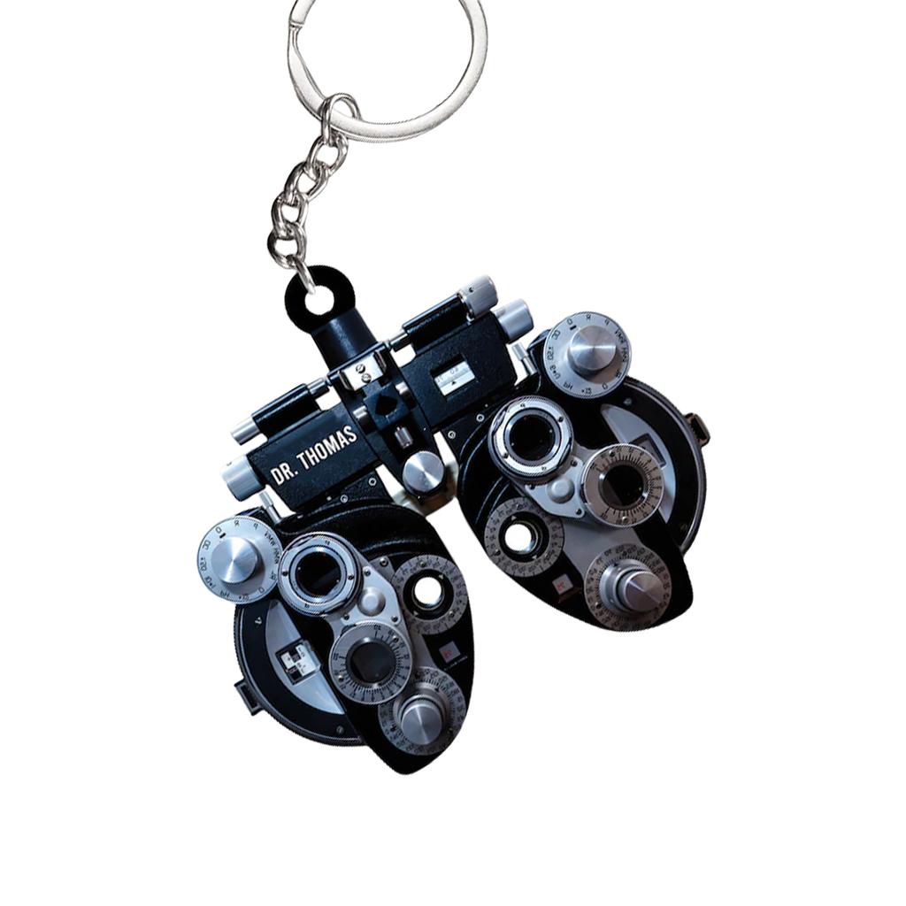 Fashionable Sturdy Acrylic Ophthalmometer Keychain Decoration for Optometry Enthusiasts And Backpack Accessories