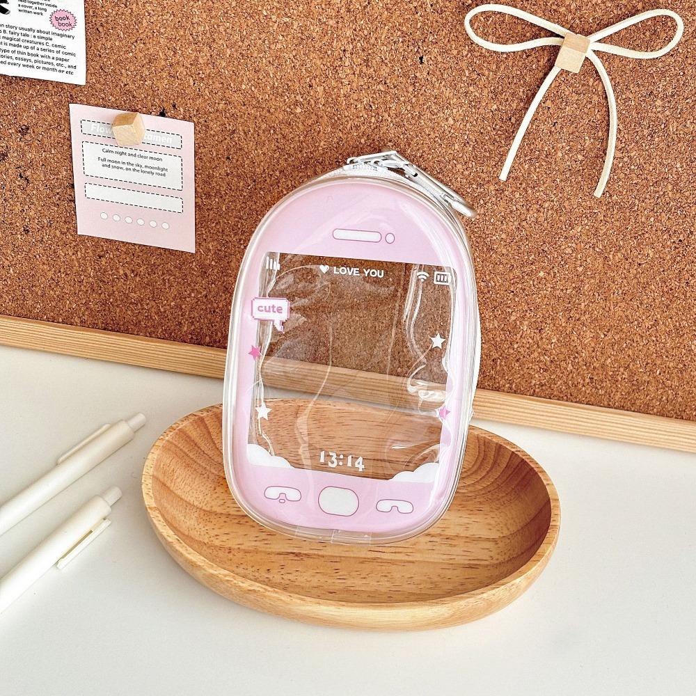 New Cute 13cm Plush Doll Out Bag PVC Transparent Storage Case Mini Doll Display Box Portable Data Cable Storage Bag