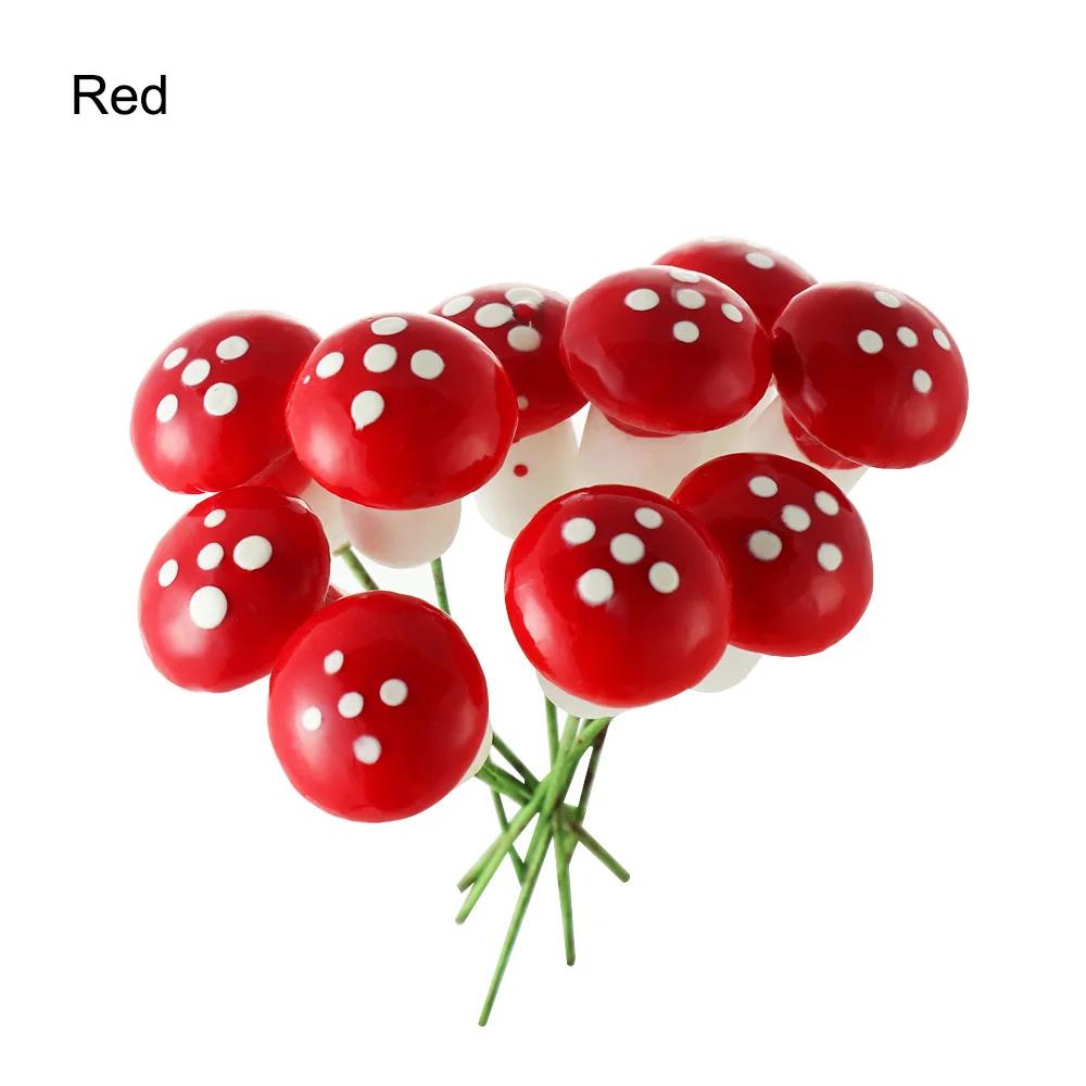 1/10Pcs Mini Mushroom Artificial Foam Potted Plants Decor Garden Ornament Resin Craft Moss Decoration Miniature Figurine