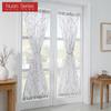 1PC Nuan Series Botanical Pattern Translucent Door Curtain, Simple Rod Pocket Sheer Door Curtain for Kitchen Bedroom Living Room Home Decor
