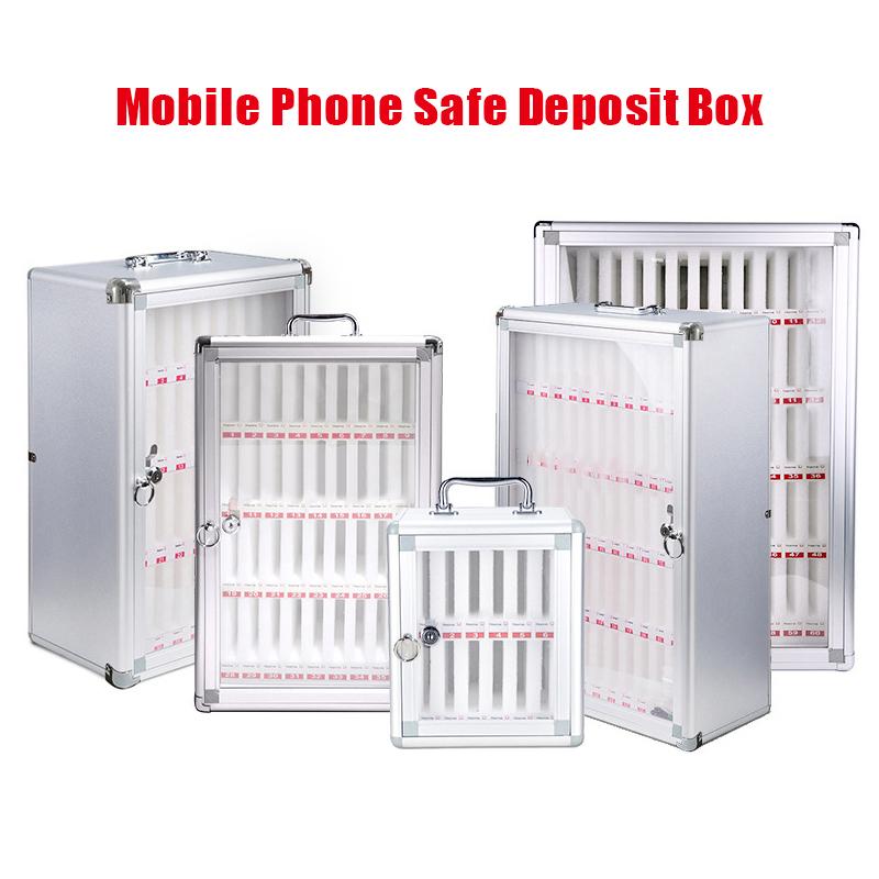 8/12/24/30 Positions Mobile Phone Safe Storage Case Display Holder Cabinet Aluminum Alloy Cell Organizer