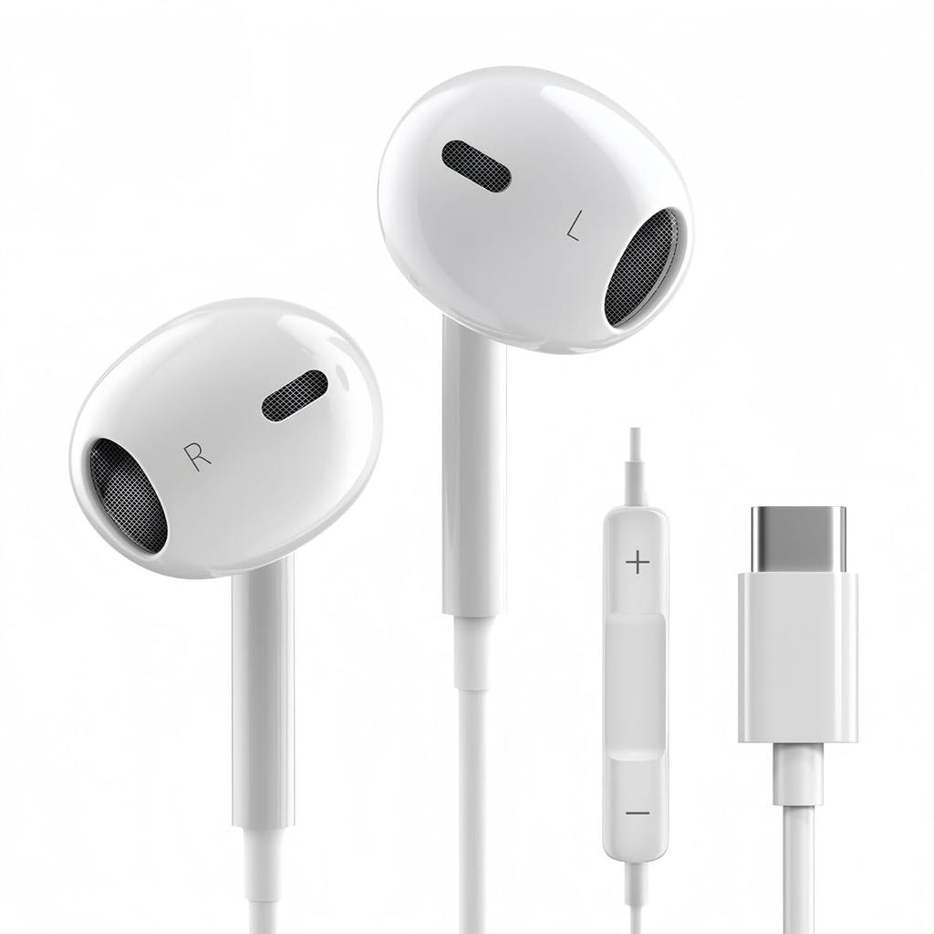 2026 Version iPhone 17 Compatible Earphones Wired Type C Headset Built-in Microphone HiFi Noise Reduction Clear Calls Remote Comfortable Fit Type-C No