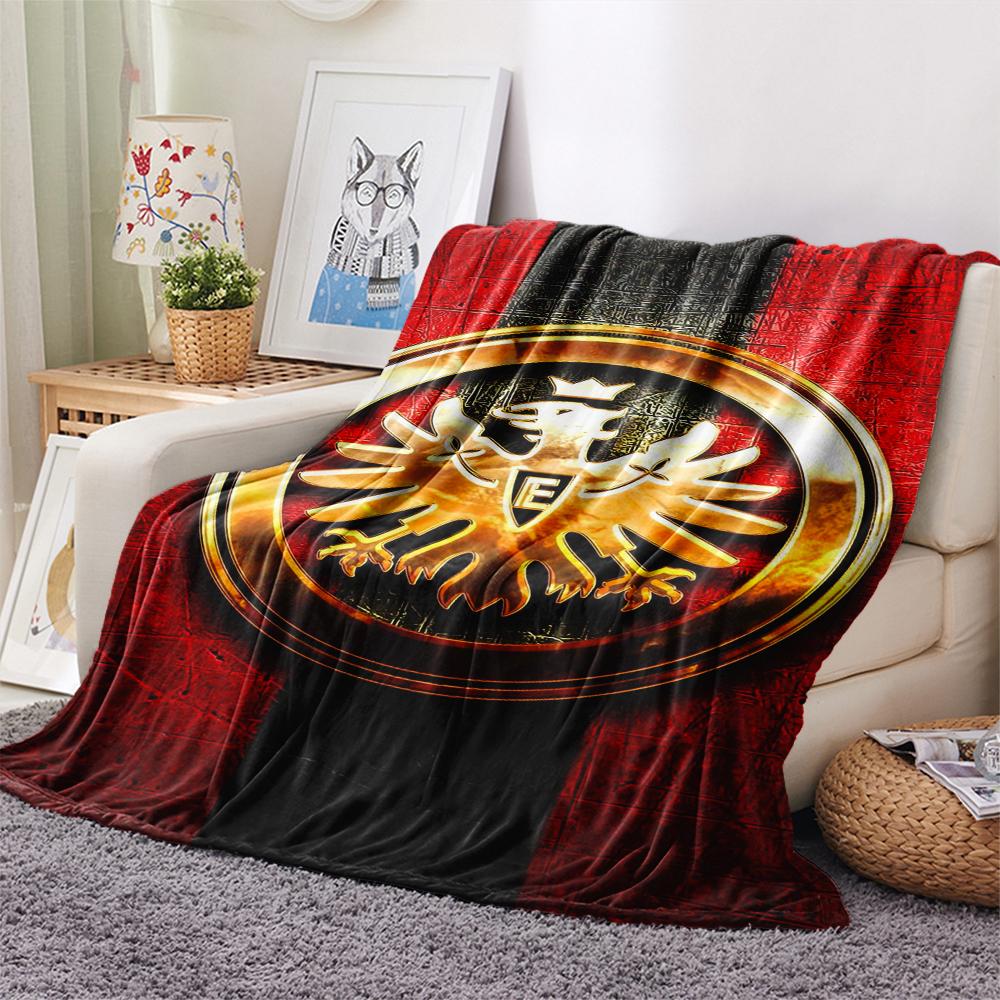 1PC Eintracht Frankfurt Print Flannel Blanket, High quality Comfortable for All Seasons, Home Decor, Warmth and Comfort, Perfect for Christmas Gifts