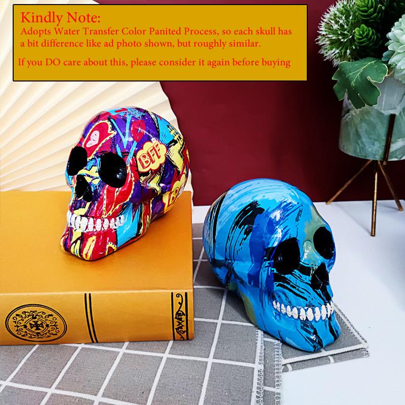 Creative Multi Color Skull Resin Statues Skeleton Desk Decor Funny Toy Birthday Gift Halloween Party Decoration Dropshipping