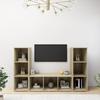 TV Furniture 3 Pcs Sonoma Oak 107x35x37 Cm Engineered Wood
