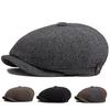 Men's Retro Herringbone Newsboy Cap - Autumn/Winter Casual Duckbill Beret for Middle-Aged and Elderly