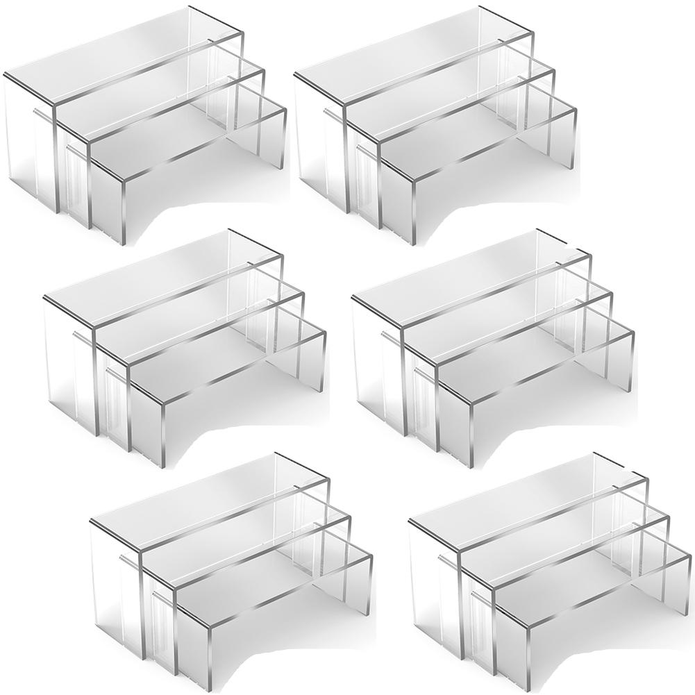 3-18 Pcs Clear Acrylic Display Stand U Shape Lightweight Holder Window Counter Jewel Cosmetics Rack Dessert Model Shelf