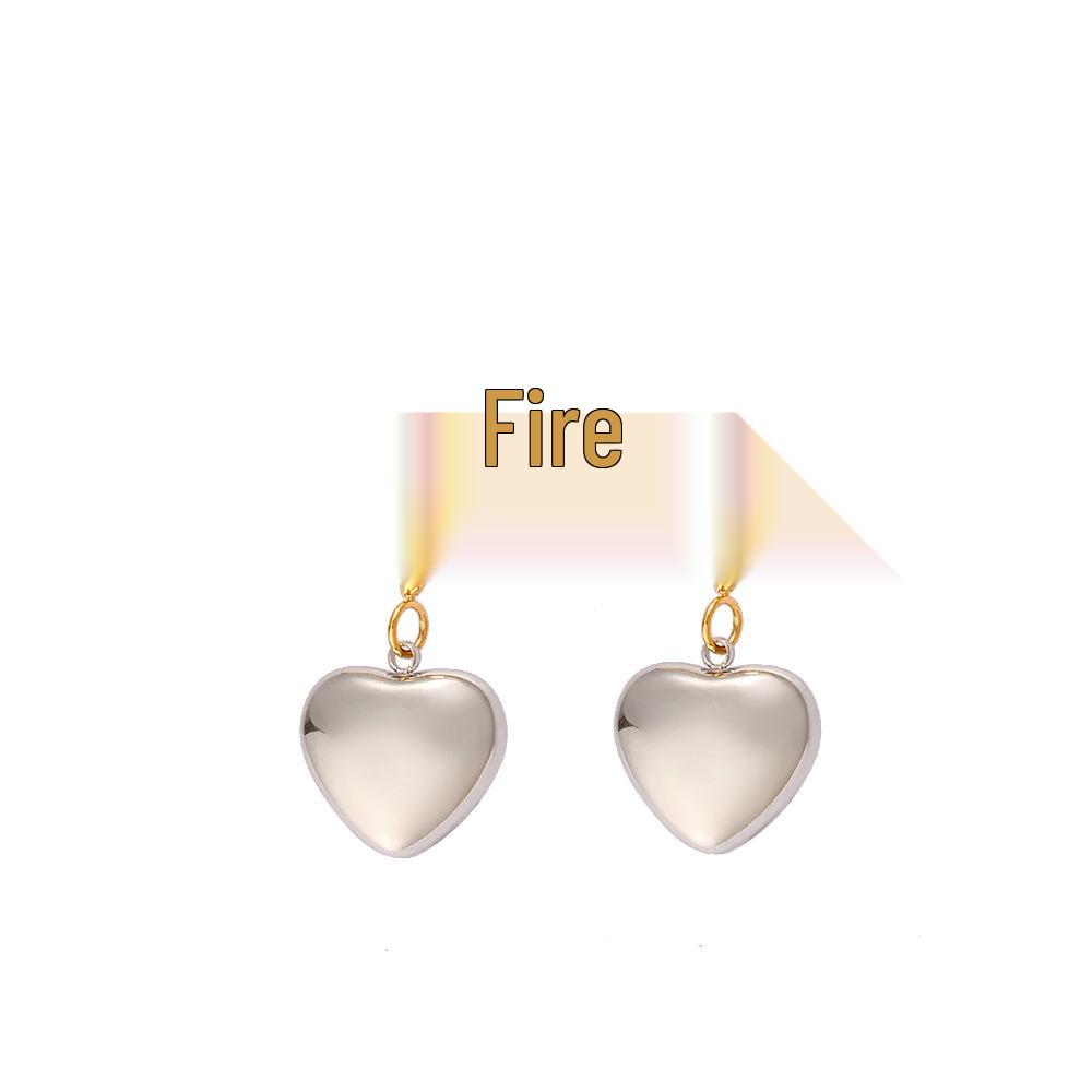 Stainless Steel Star & Heart Statement Earrings - Retro, Simple, Versatile