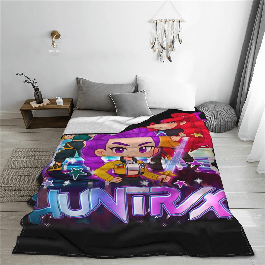 Huntrix Girl Kpop Démon Mira Rumi Joey Deku Teplá Měkká Plyšová Přehozová Deku Pro Pohovku Postel Kempování Flanelová Přikrývka Potah na Postel