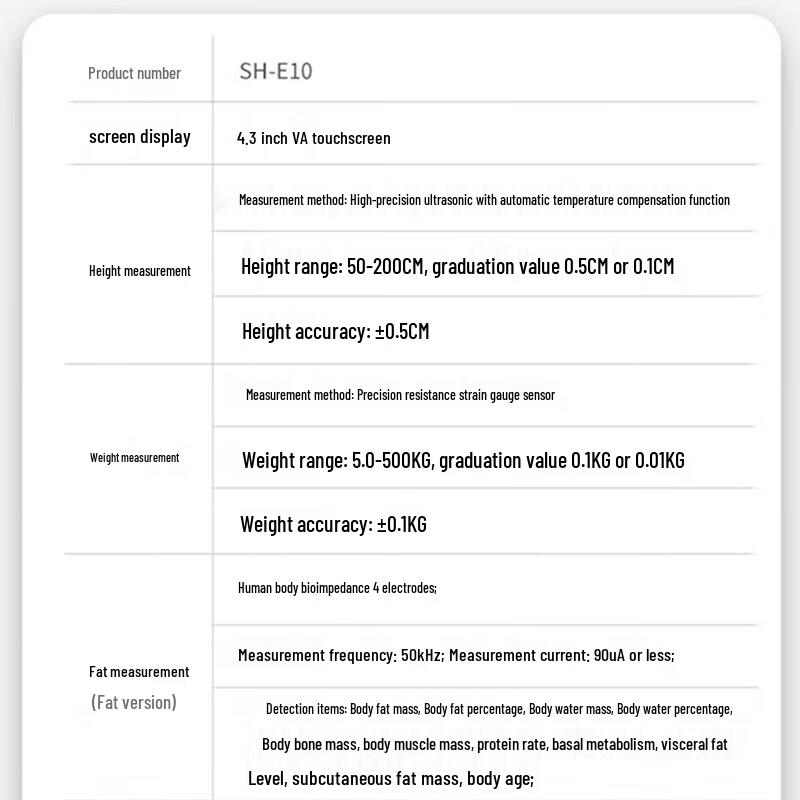 Shanghe Smart Ultrasonic Height & Weight Scale