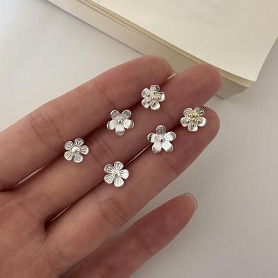 Women's Sterling Silver Flower Simple Minimalist Earrings