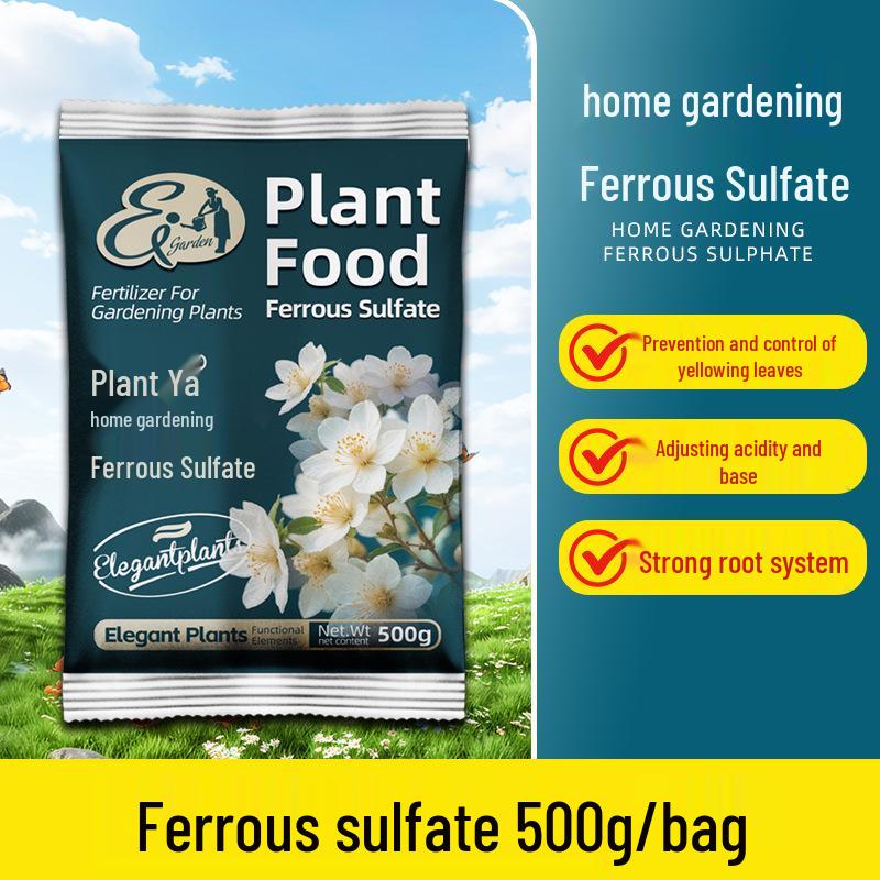 Ferrous Sulfate Fertilizer for Acid-Loving Plants: Gardenia, Camellia, Azalea, Osmanthus - Water-Soluble, Anti-Yellow Leaves.