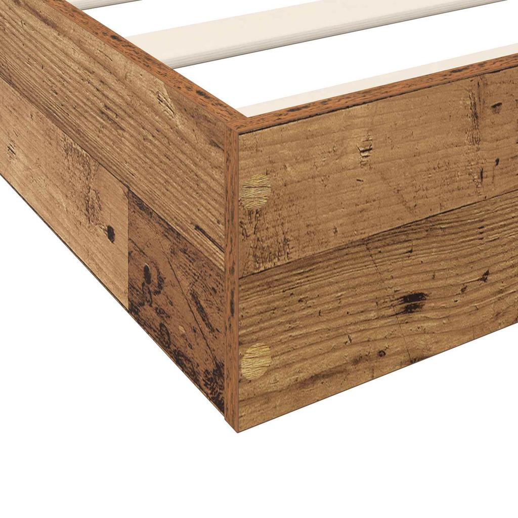 Platform Bed Frame Reclaimed Wood Look 80 x 200 cm Engineered Wood