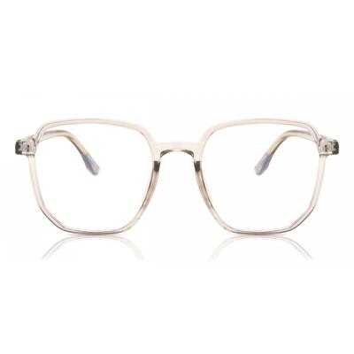 Full Rim Square Transparent Brown Hue Blue Light Block 223222 C3 Fashion Unisex Eyeglasses