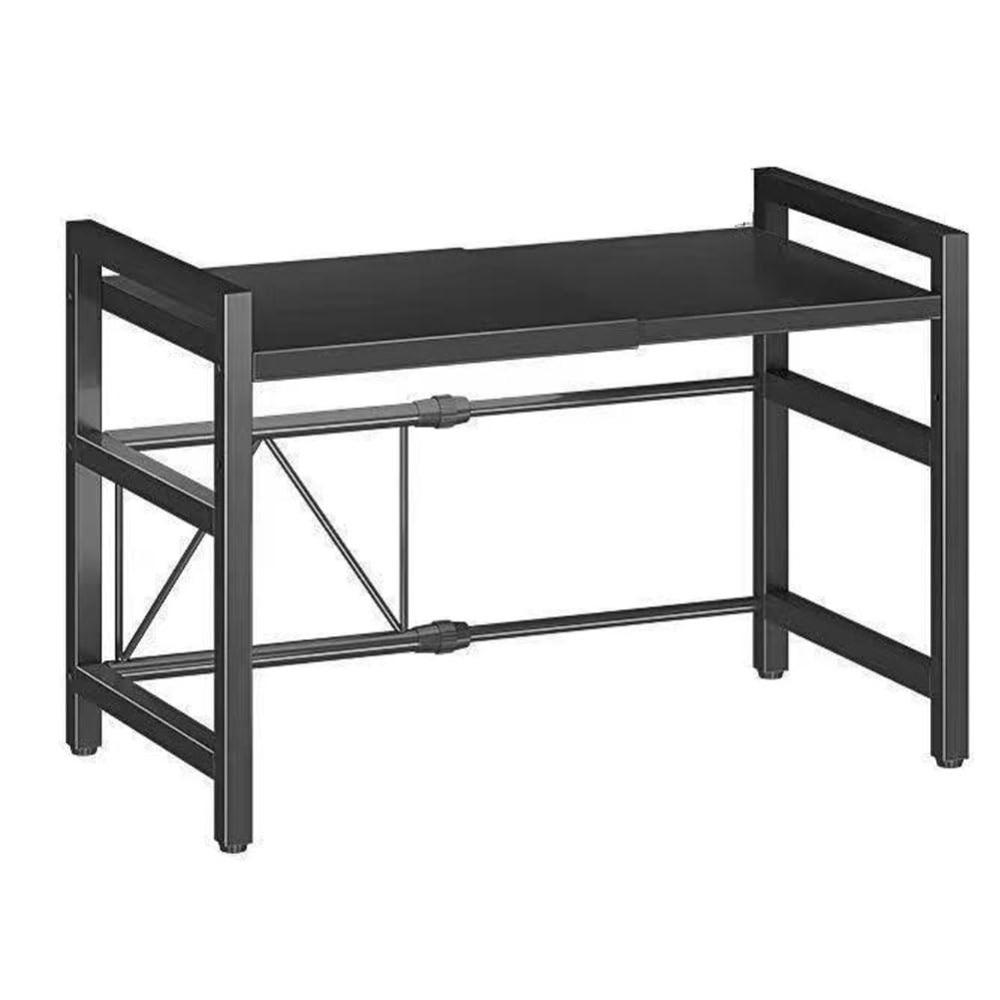 

с 6 многофункциональными крючками Выдвижная стойка для микроволновой печи Стойка для микроволновой печи Дом чёрный