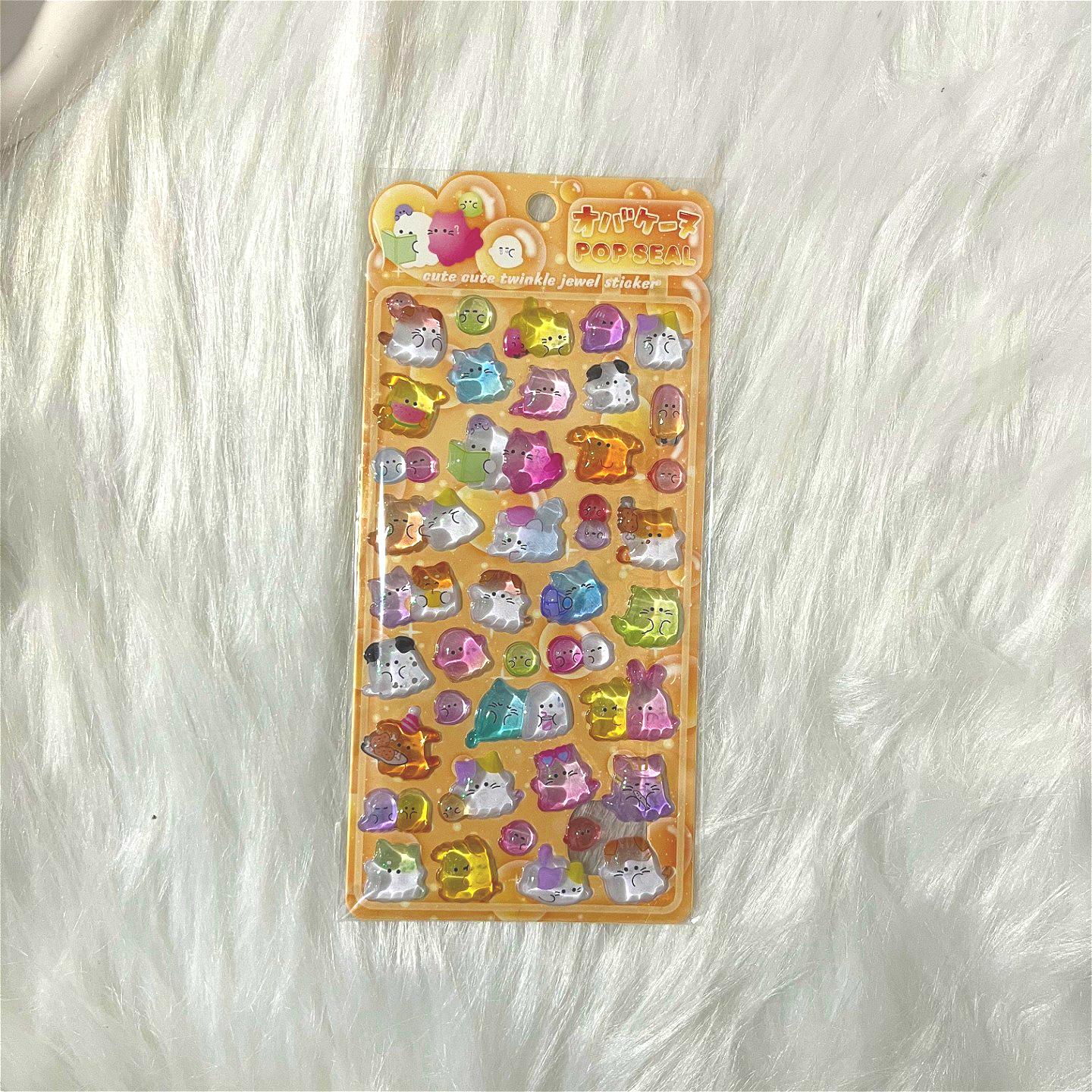 

Latest Cartoon Family Ghost Adorable 3D Relief Crystal Decorative Stickers - Children s Stationery Scrapbook Creative Stickers