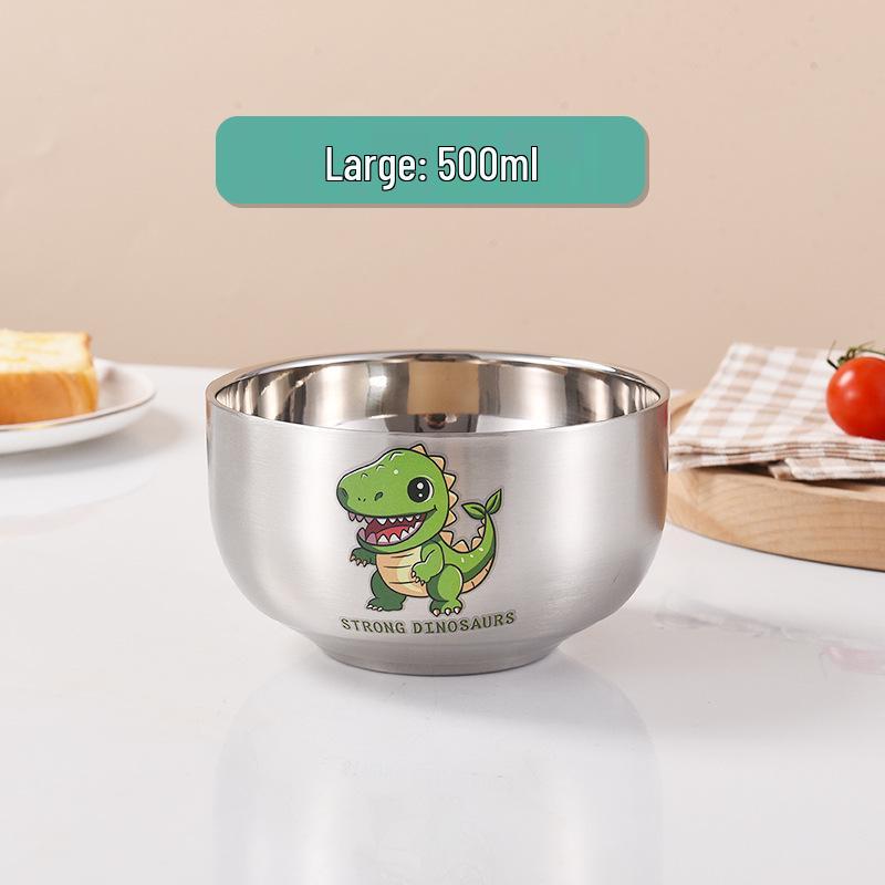 Children's Cartoon Zodiac Insulated Stainless Steel Bowl - Food Grade, Double Layer, Anti-Fall Design