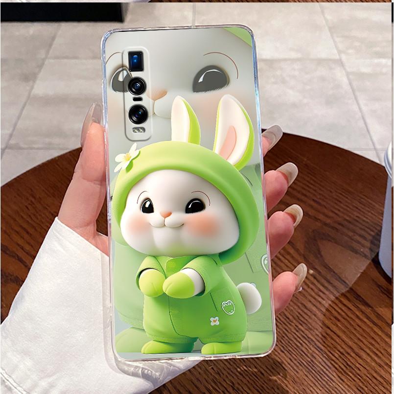 For OPPO Find X2 X2pro CPH2023 CPH2025 Luxury Cute Love Rabbit Funny Soft Silicone Case OPPO Find X2 Pro Transparent Back Cover
