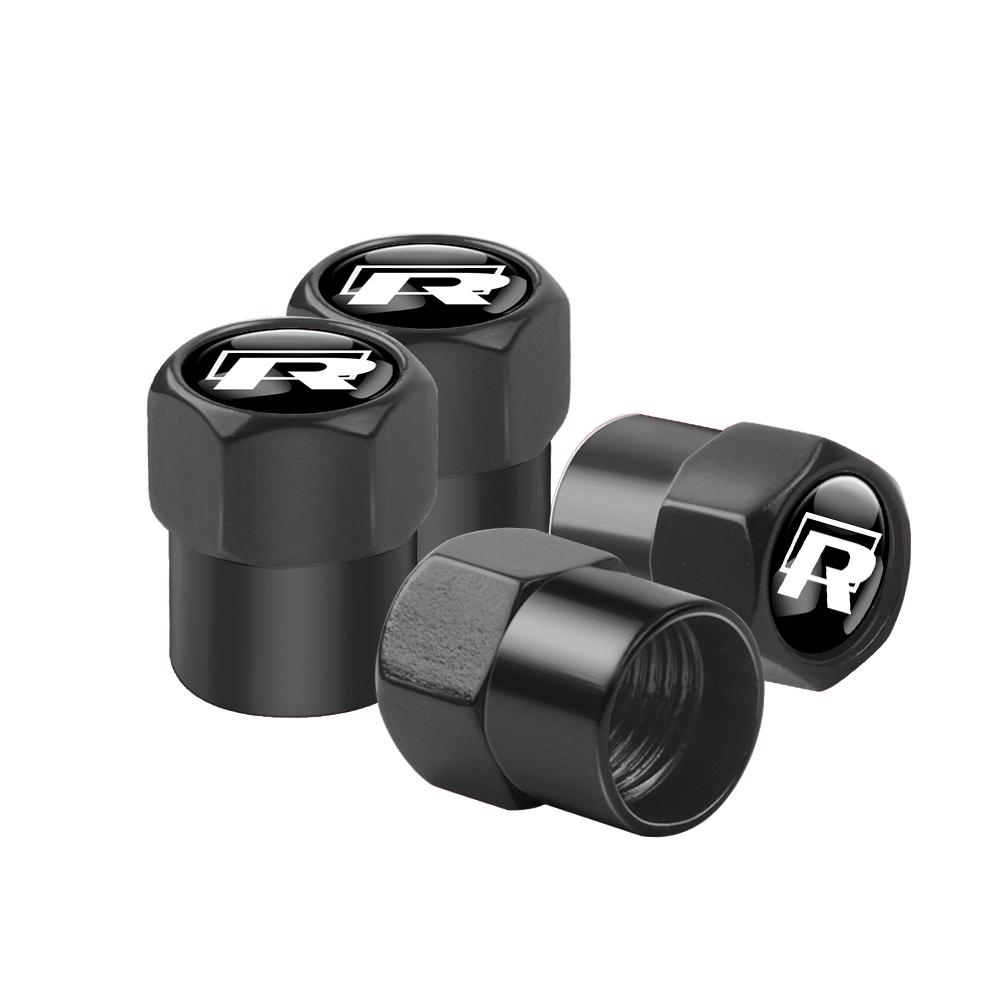 WHAQY1 4Pcs Metal Car Wheel Tire Valve Caps Cover Accessorie For Volkswagen GTI Golf 6 7 Polo VW R-Line CC Passat B6 Tiguan Tharu Jetta
