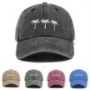 Trois casquettes de baseball imprimées cocotier pour hommes et femmes, voyage décontracté en extérieur, casquettes bec de canard de plage, accessoires simples