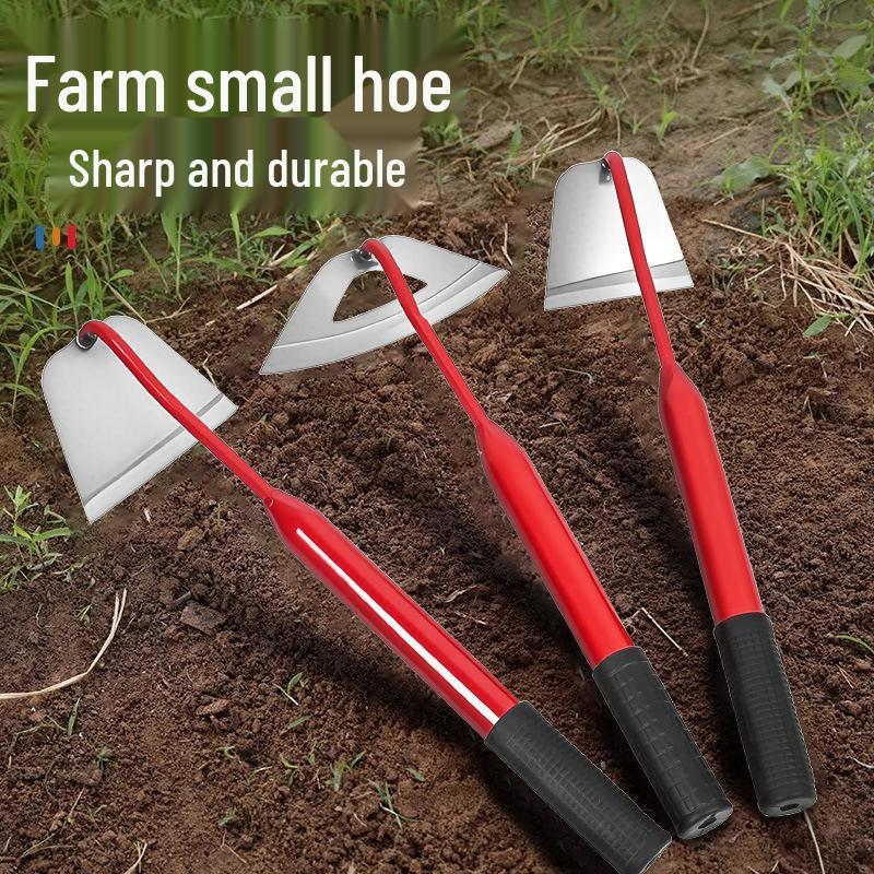 Mångsidig trädgårdshacka för jordbearbetning, rotrensning, ogräsbekämpning och hushållsgrönsaksodling.