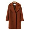 Damen Plus Size Wolljacke Zweireihig Umlegekragen Mantel Einfarbig Locker Thermisch Langärmelig Frühling Herbst Winter Pendeln Verabredung