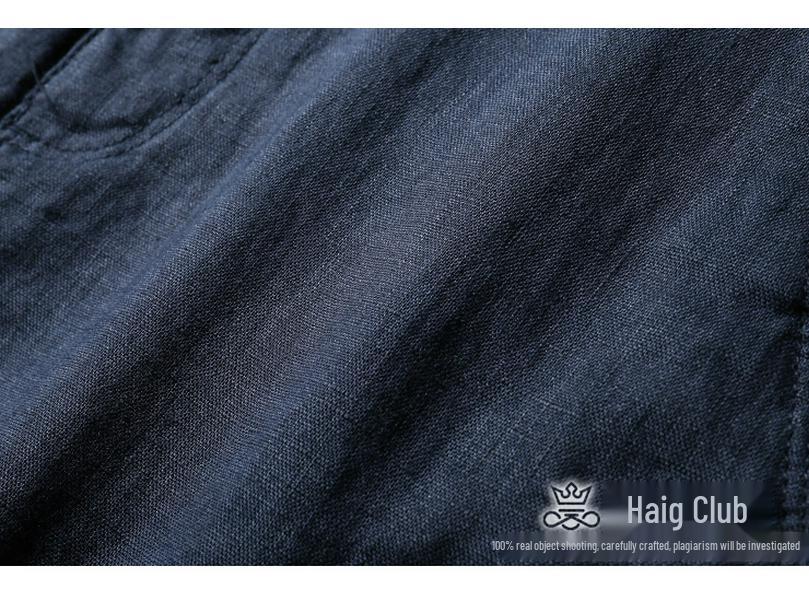 Men's European Summer Breathable 100% Linen Straight-Leg Trousers - Business Casual