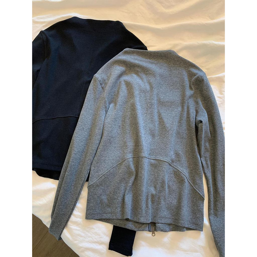 Koreansk Stil 2025 Tidig Höst Kryddig Tjej Sportig Dragkedja Cardigan & Racerback Linne Set