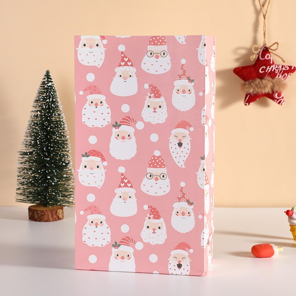 8PCS Christmas Kraft Paper Bags Snowman Gift Wrapping  Party Favors Decoration