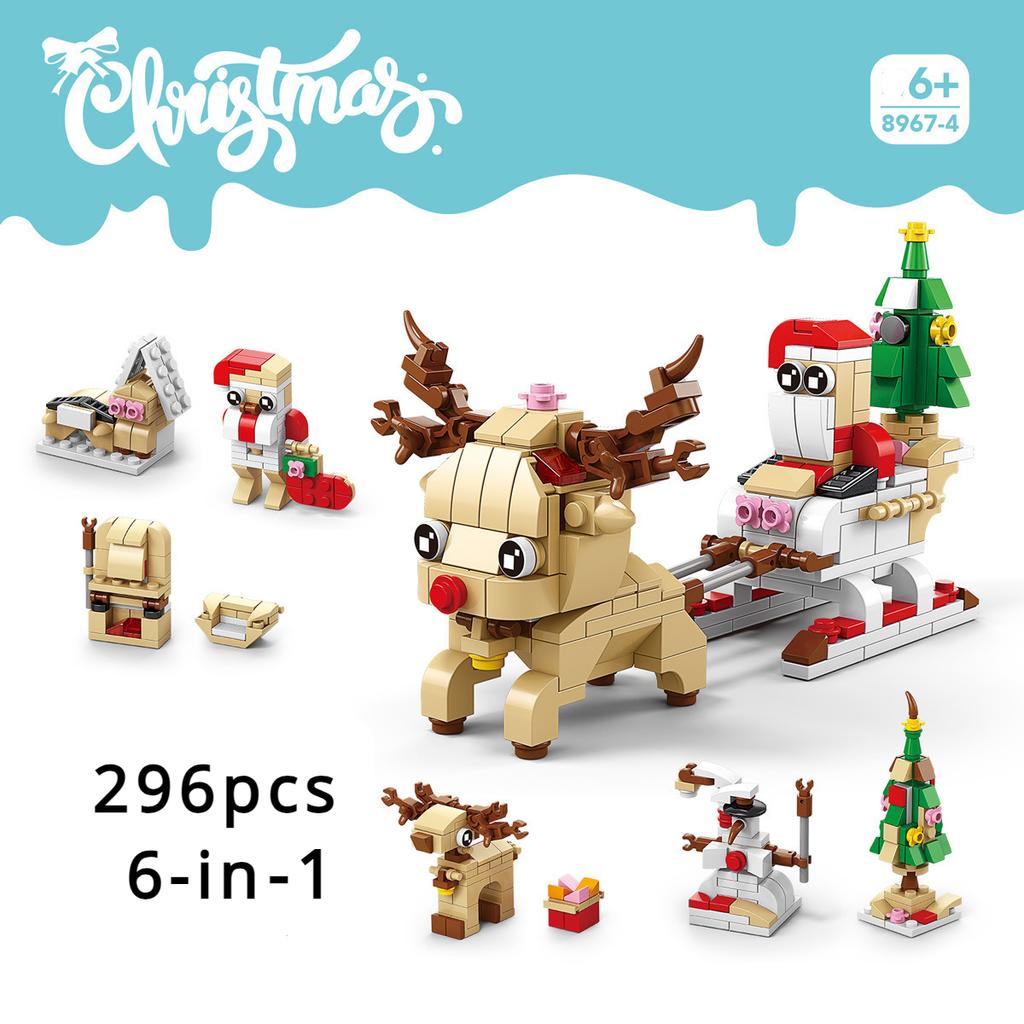 Christmas Street Scene Elk Puzzle Puzzle Children's Building Block Toys