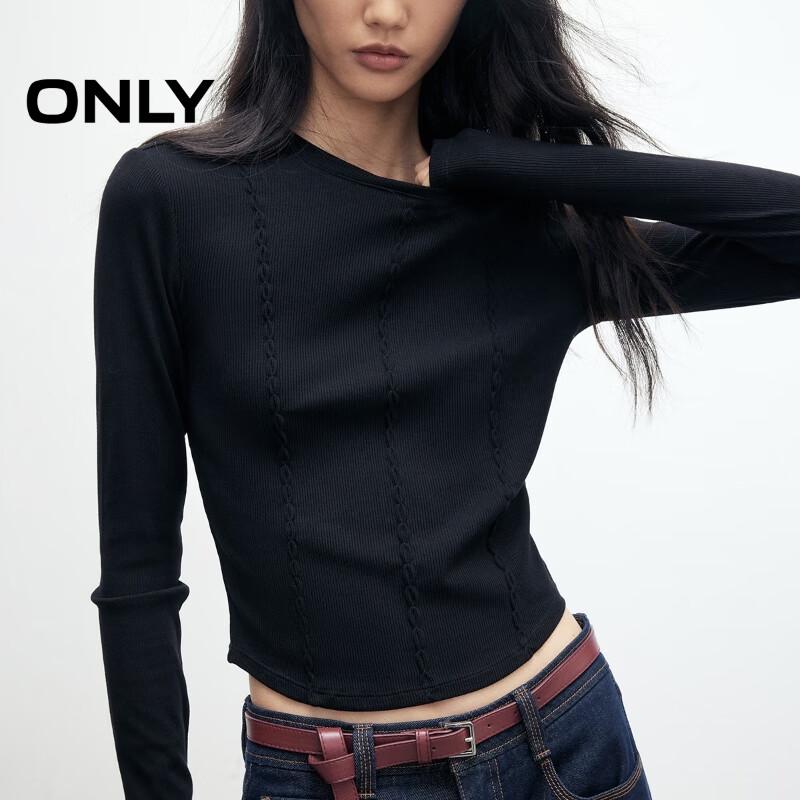 ONLY Women's Ribbed Seam Long Sleeve T-Shirt