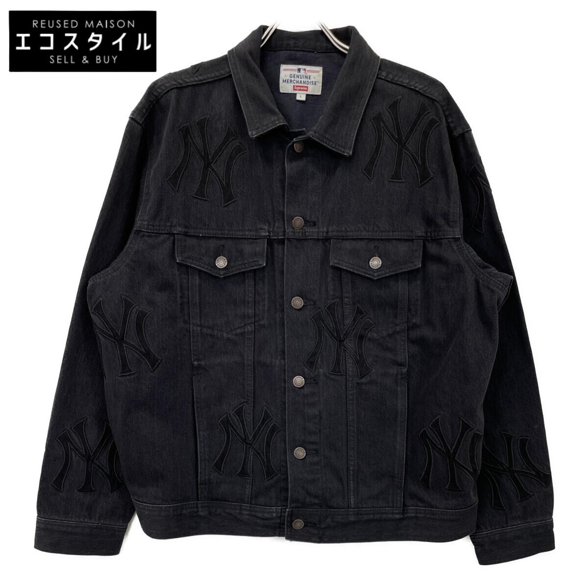 

Supreme ×MLB New York Yankees Джинсовая куртка-тракер Куртка L черный Б/У