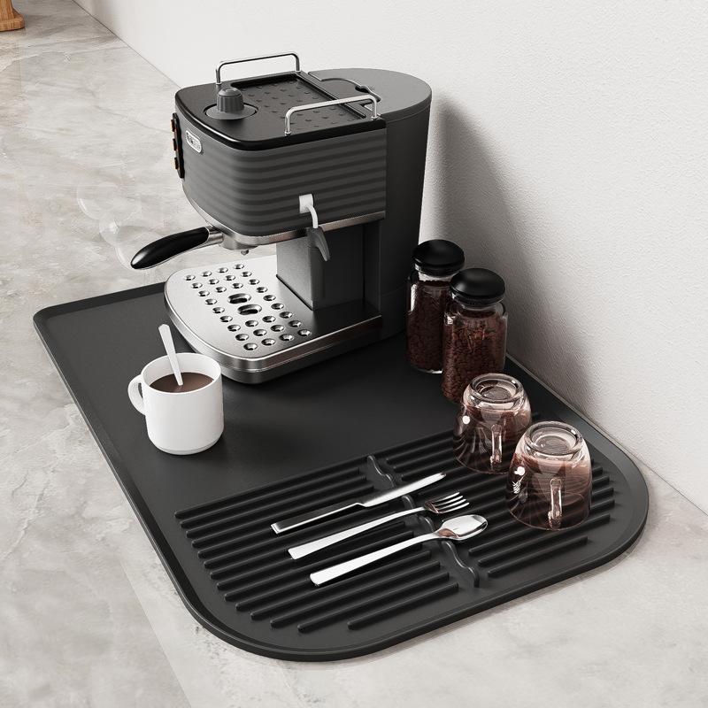 

Large Silicone Drip Tray - Multi-Functional Heat Resistant Drainage Mat for Toasters, Coffee Machines and Mug Storage чёрный