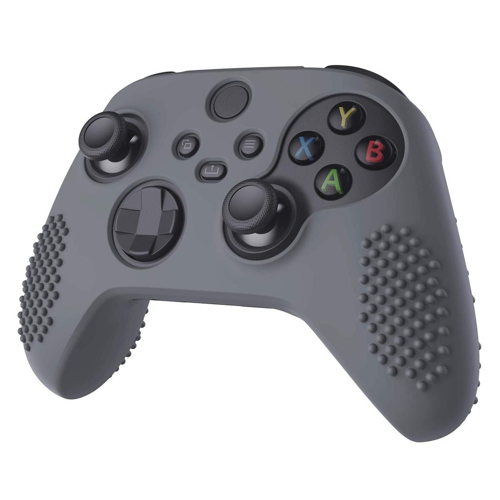 eXtremeRate PlayVital 3D Studded Xbox Series Controller Silicone Cover Skin with 6 Black Thumb Grip Soft Rubber Case Protector for Xbox Core Wireless
