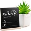 Premium Thick Wooden WiFi Password Sign With Pen - Freestanding Chalkboard Style Board for Home Office Restaurant Cafe, Table Centerpiece Decor with 