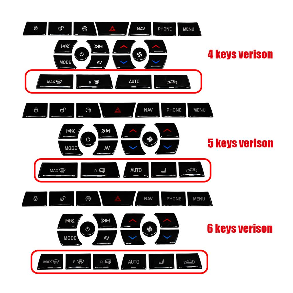 For Jaguar XF Button Stickers Black Covers 2012 to 2015 For Jaguar X250 Car Accessories Interior AC Gear Switch Repair Decals