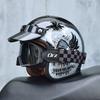 ORZ-Retro 3/4 Half Shell Motorcycle Helmet, Reinforced ABS Shell, Ventilated Anti Impact Protective Headgear for Men and Women